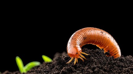 Earthworms thriving in rich soil, enhancing garden health and fertility with vibrant organic textures