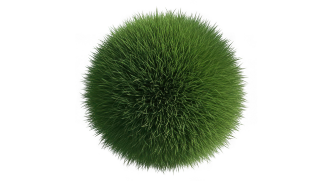 Lush green grass sphere, perfect for nature and growth concepts