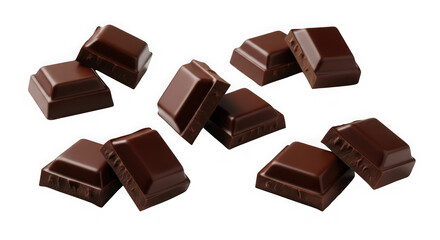 Dark chocolate pieces on a clean background, ideal for desserts