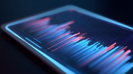 Smart tablet displays kaleidoscopic data waves, embodying Digital Learning Day's futuristic vibes and the quirky intrigue of Algorithm Appreciation Week