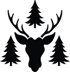 deer silhouette vector illustration