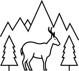 deer on a white background vector illustration