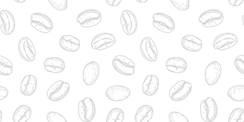 doodle Coffee beans pattern background. coffee beans background. Coffee Beans Illustration for packaging.	