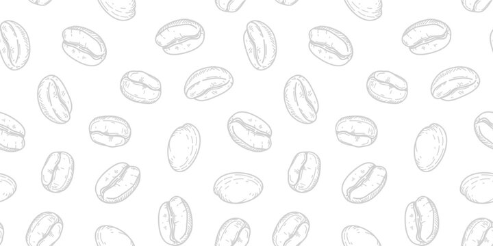 doodle Coffee beans pattern background. coffee beans background. Coffee Beans Illustration for packaging.	