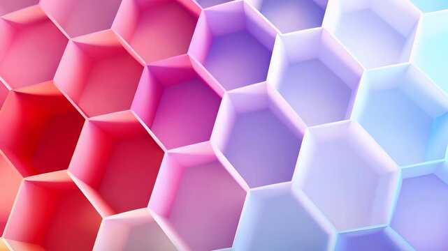 Digital art wallpaper background. abstract geometric background with hexagonal shapes in pastel shades of pink, blue.