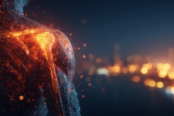 Navigating frozen shoulder: overcoming impingement syndrome. Biofeedback display. Understanding shoulder pain: visualizing impingement and relief. Patient monitoring. Joint analysis.