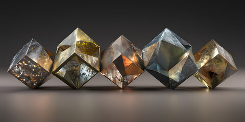 Reflective gaming dice with luxury metallic finish