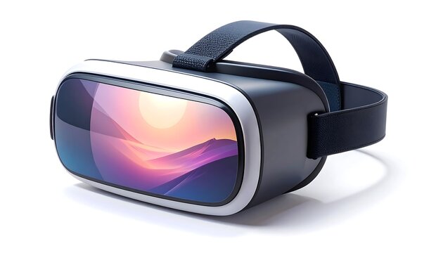 3D realistic virtual reality headset icon with smooth matte finish, representing technology, immersive gaming, and digital entertainment, isolated on white background.