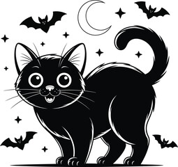 The Cat Under the Crescent Moon