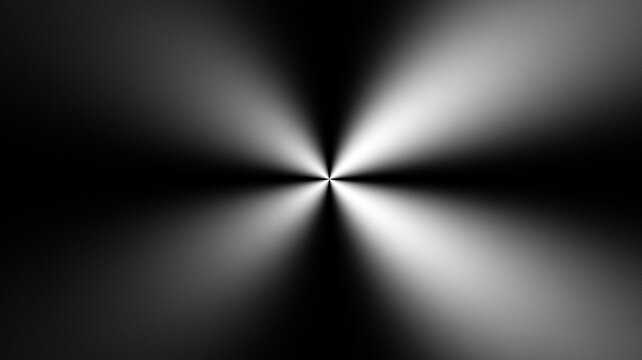 Abstract black and white radial gradient background with light burst effect
