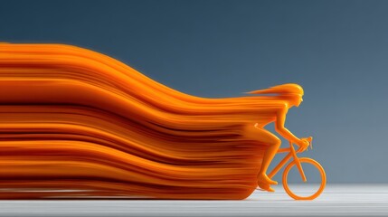 Abstract Cycling Figure Riding With Speed and Motion