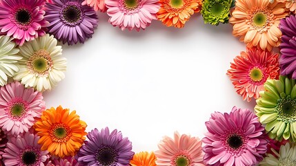 Colorful gerbera daisy floral frame high resolution picture