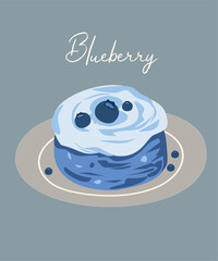 Illustration Blueberry Meringue Taste and Plate