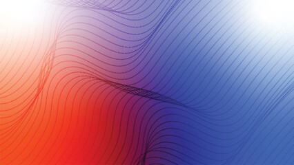Dynamic vector background with flowing wavy lines transitioning from warm red to cool blue colors
