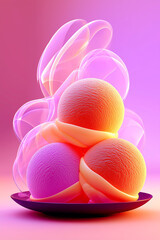 Creamy light beige ice cream scoopб, beige colors, premium background, luxury rich style