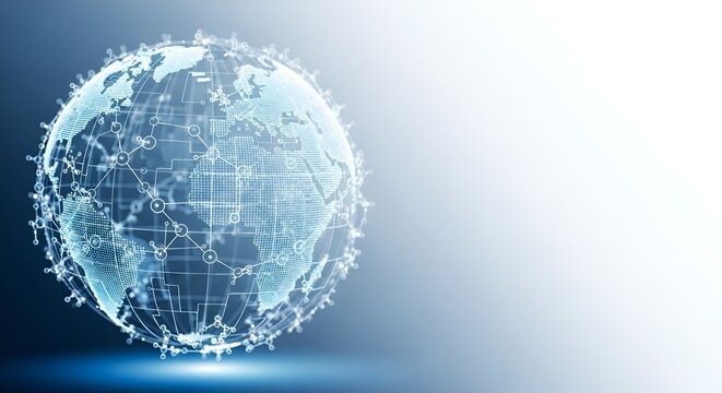 Global Network Connections and Data Flow on Digital Earth Sphere