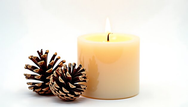 christmas candle and decorations