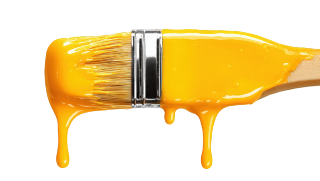 A dripping paintbrush