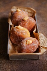 bomboloni with  cream filling 