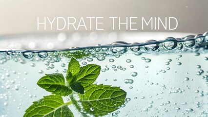 Sparkling water with fresh mint hydrating the scene
