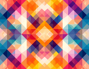 Vibrant Geometric Pattern with Kaleidoscopic Symmetry.