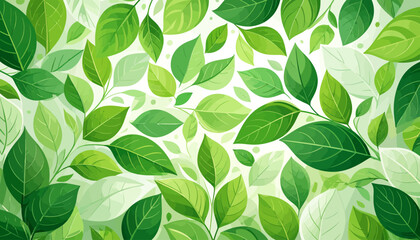Vibrant Green Leaves Pattern Background.