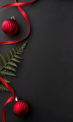 christmas background with christmas balls and fir branches