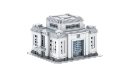 3D model of a stylized government building