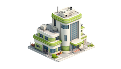 3D isometric stylized building