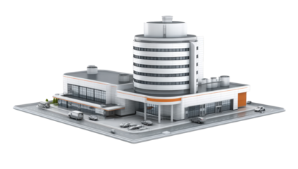 3D model of a modern commercial building