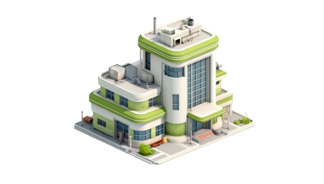 3D isometric stylized building