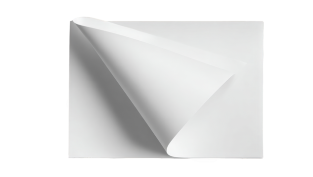 Blank white paper sheet folded