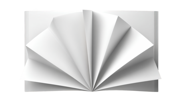 Open book, fan-like folds