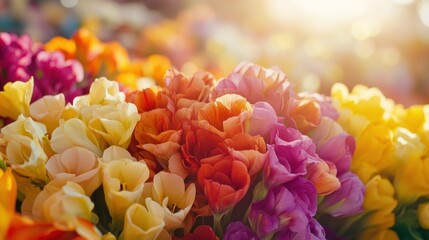 Colorful flower bouquet in vibrant hues.