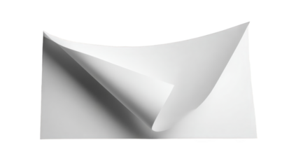 Folded sheet of white paper