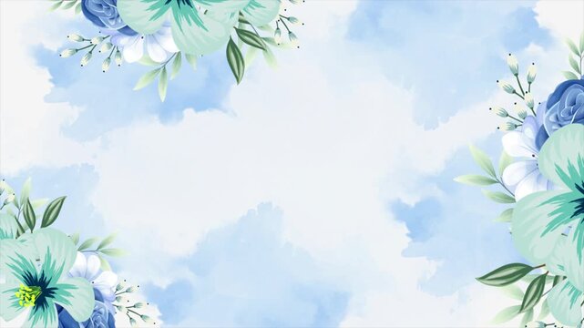 Elegant floral corner animation with flowing petals creating a soft, romantic border for wedding invitations or springtime celebrations