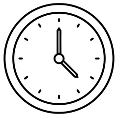 Clock showing 4 oclock in a simple line drawing