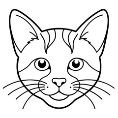 Detailed drawing of a cats face with expressive eyes