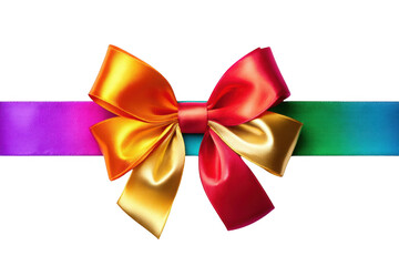 Vibrant multicolored ribbon bow