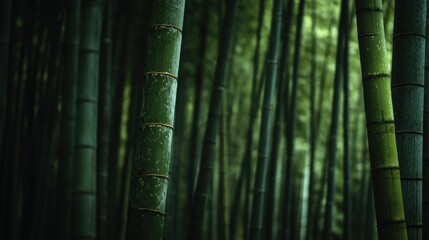 Deep green bamboo grove.