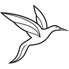 Hummingbird in flight with wings spread