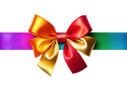 Vibrant multicolored ribbon bow