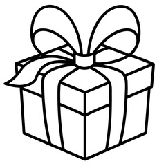 Illustration of a gift box with ribbon