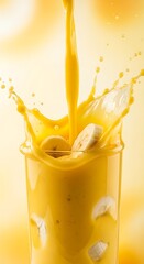Banana Smoothie Splash - A Refreshing and Vibrant Drink.