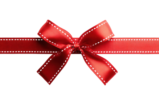 Red ribbon bow on black background (4)
