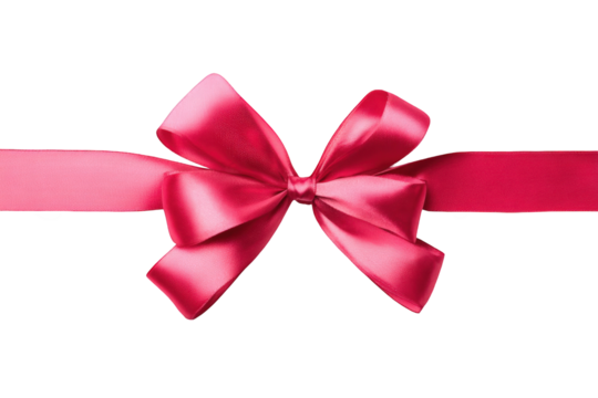 Pink ribbon bow on black background