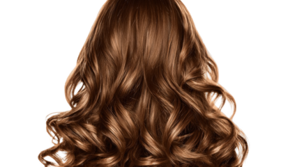 A close-up of wavy brown hair