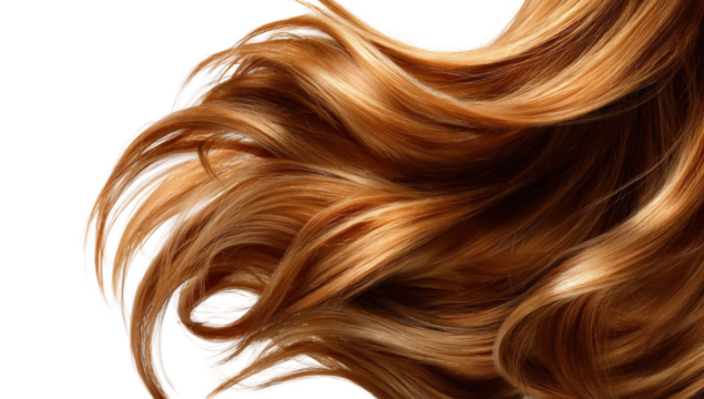 Close-up of flowing auburn hair