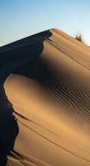 Golden Sand Dune Ridge - A Desert Landscape at Sunset.