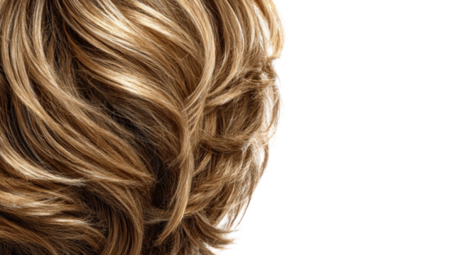 Close-up of highlighted blonde hair (1)